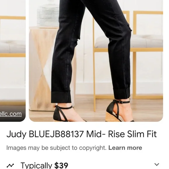 Judy Blue Size 15/32 Black Distressed High Rise Slim Fit NWT - Picture 7 of 12